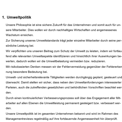 SCHLUMBOHM Umweltpolitik SCHLUMBOHM Umweltpolitik