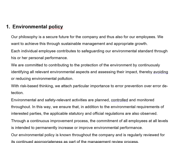 SCHLUMBOHM environmental policy SCHLUMBOHM environmental policy